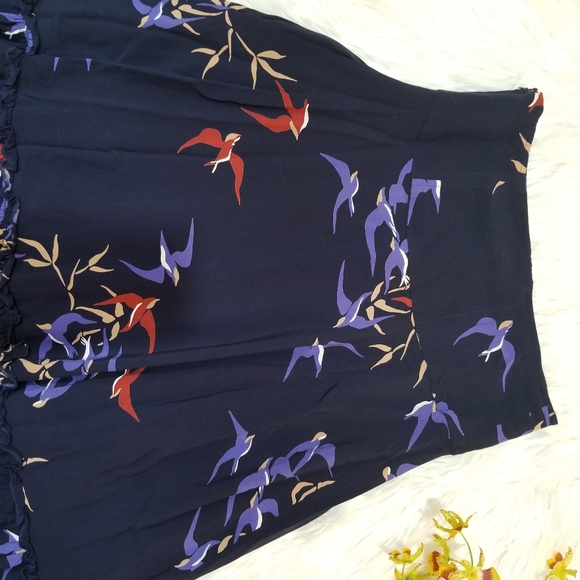 COPY - MAEVE ANTHROPOLOGIE Blue Bohemian Asymmetrical Midi Skirt SIZE 0P. - Picture 11 of 17